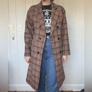 Tanming brown plaid coat/jacket